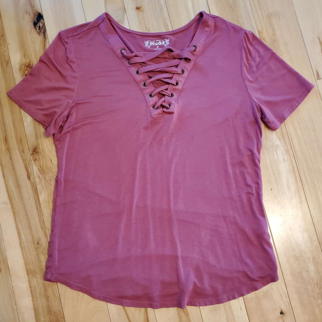 New Mudd Womens Lace Up Top (M)
